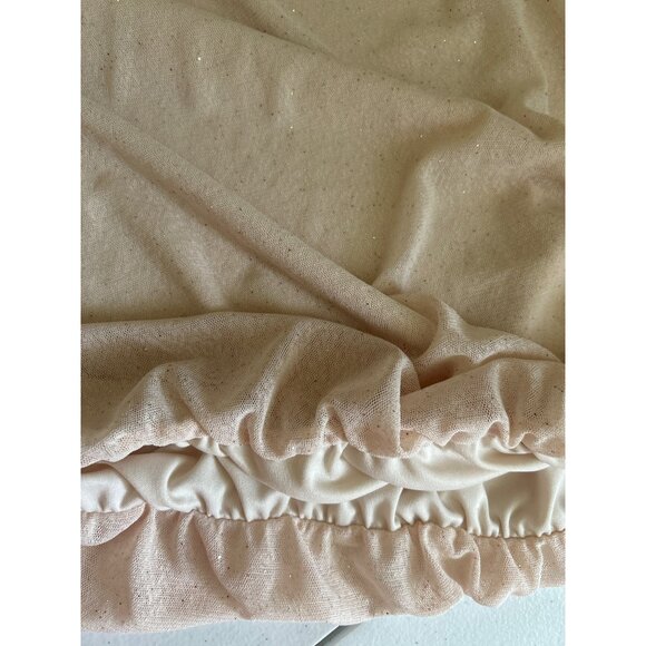 Vintage-Inspired Ember Gold Sparkle Studded Champagne High Neck Blouse M - Picture 11 of 11